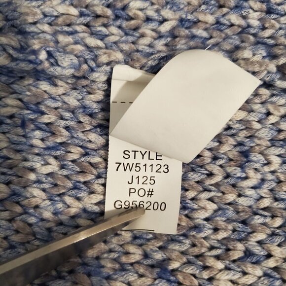 Lucky Brand Small Open Cardigan Blue Striped Knit‎ Textured Longline Fringe - Picture 12 of 12